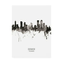 Trademark Fine Art 'Denver Colorado Skyline Portrait II' Canvas Art by Michael Tompsett