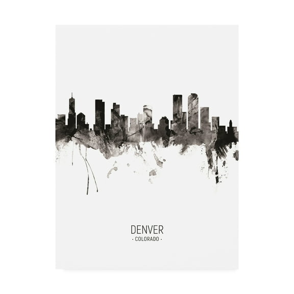 Trademark Fine Art 'Denver Colorado Skyline Portrait II' Canvas Art by Michael Tompsett