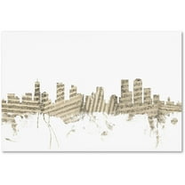 Trademark Fine Art "Denver Colorado Skyline Sheet Music II" Canvas Art by Michael Tompsett