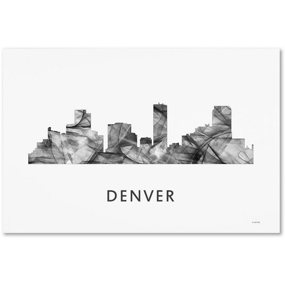 Trademark Fine Art 'Denver Colorado Skyline WB-BW' Canvas Art by Marlene Watson