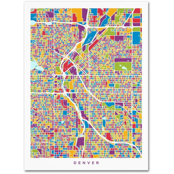 Trademark Fine Art Denver Colorado Street Map 2 Canvas Art Photo Inspiration