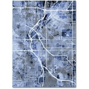 Trademark Fine Art "Denver Colorado Street Map B&W" Canvas Art by Michael Tompsett