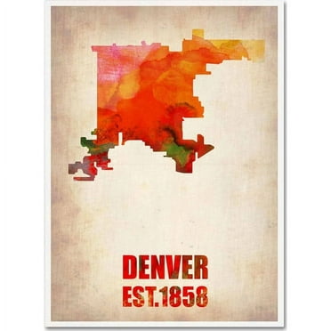 Trademark Fine Art "Denver Watercolor Map" Canvas Art by Naxart