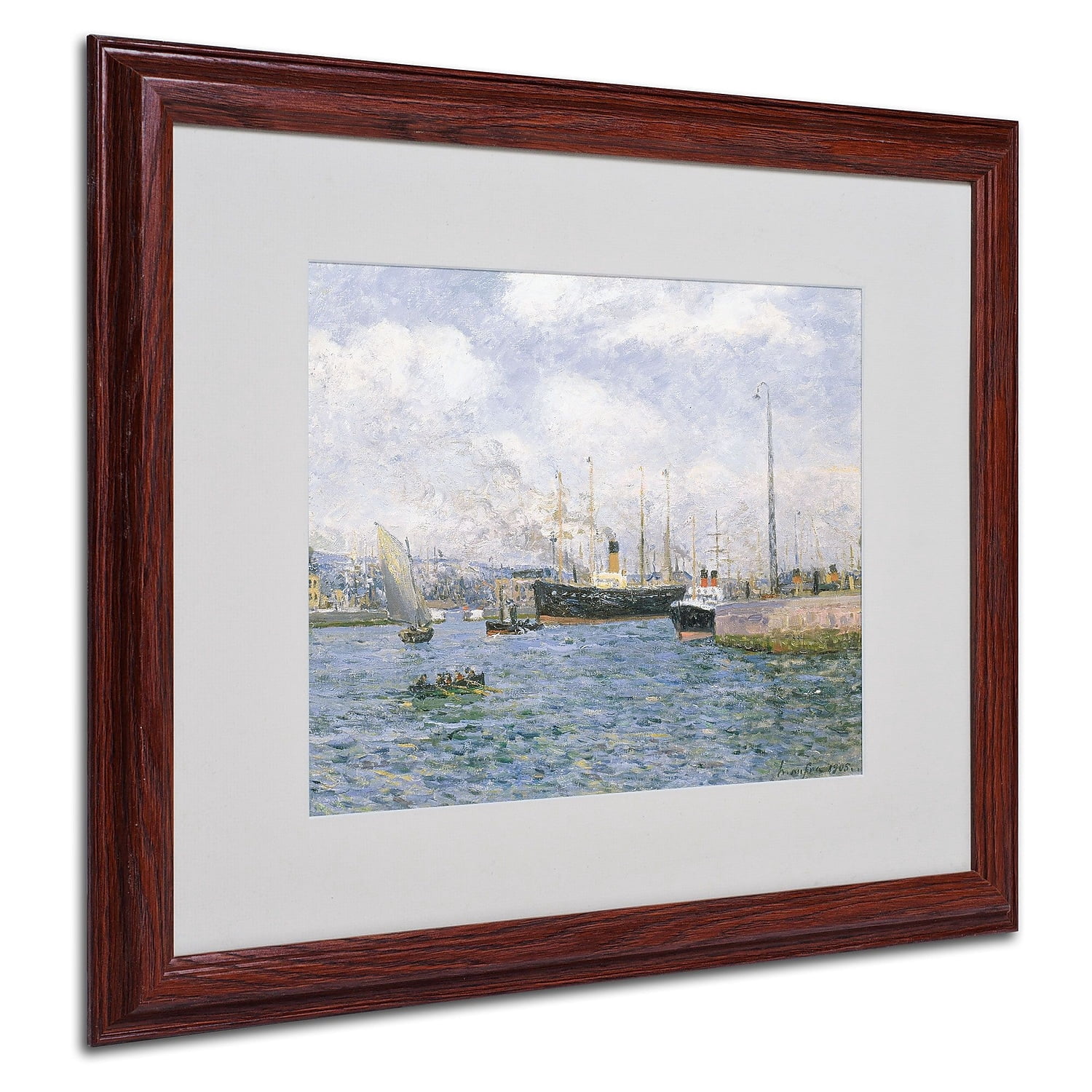 Trademark Fine Art "Departure from Havre 1905" Canvas Art by Maxime Maufra, Wood Frame