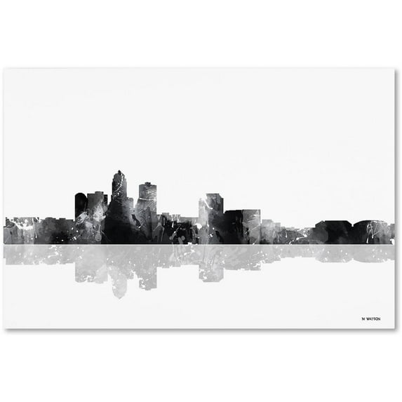 Trademark Fine Art "Des Moines Iowa Skyline BG-1" Canvas Art by Marlene Watson