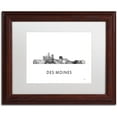thumbnail image 1 of Trademark Fine Art 'Des Moines Iowa Skyline WB-BW' Canvas Art by Marlene Watson, White Matte, Wood Frame, 1 of 4