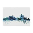 thumbnail image 1 of Trademark Fine Art 'Detroit Michigan Blue Teal Skyline' Canvas Art by Michael Tompsett, 1 of 3