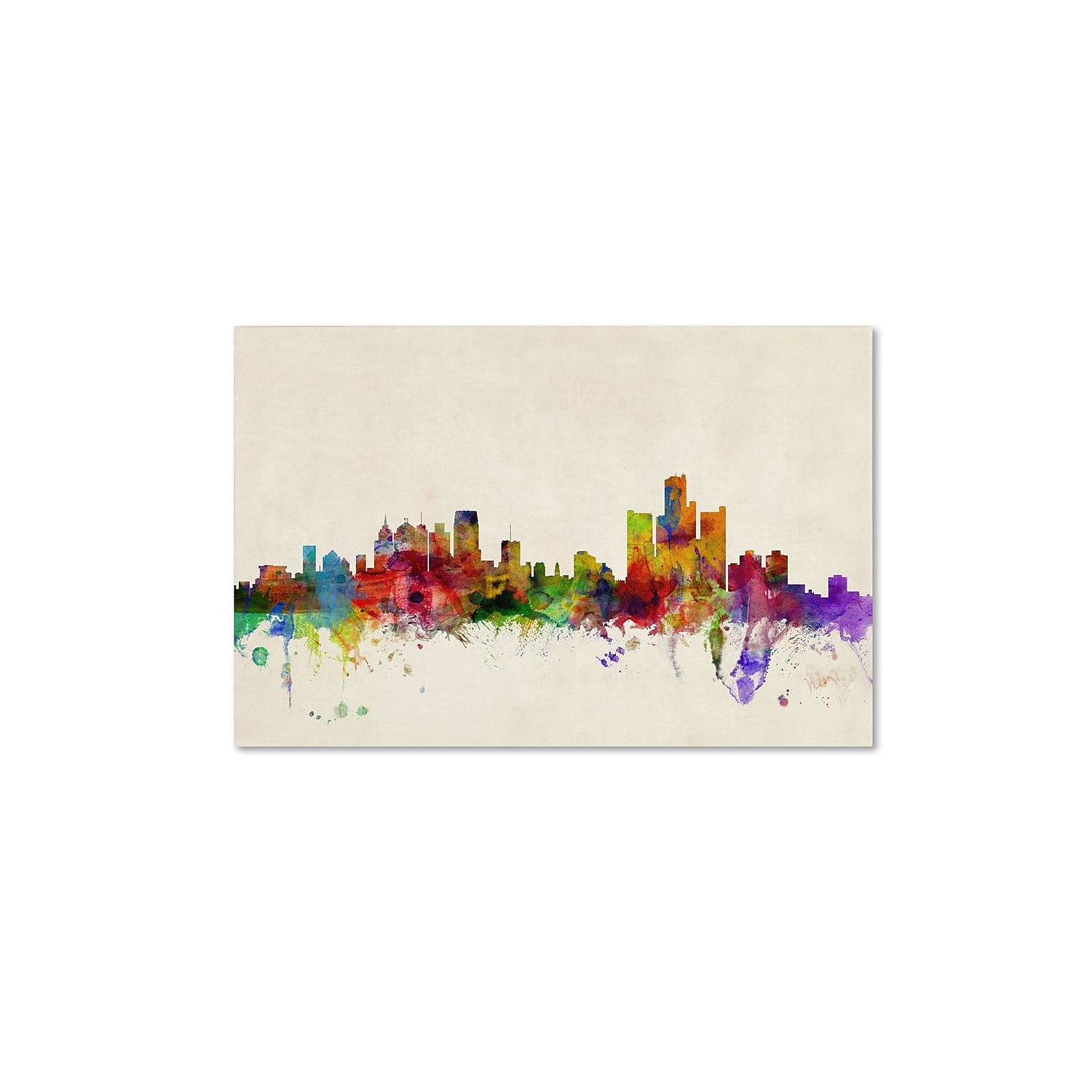 Trademark Fine Art "Detroit, Michigan" Canvas Art by Michael Tompsett