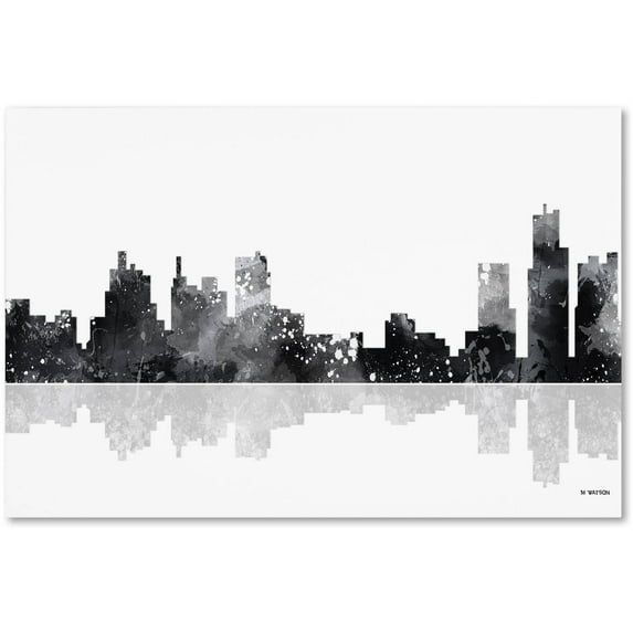 Trademark Fine Art "Detroit Michigan Skyline BG-1" Canvas Art by Marlene Watson