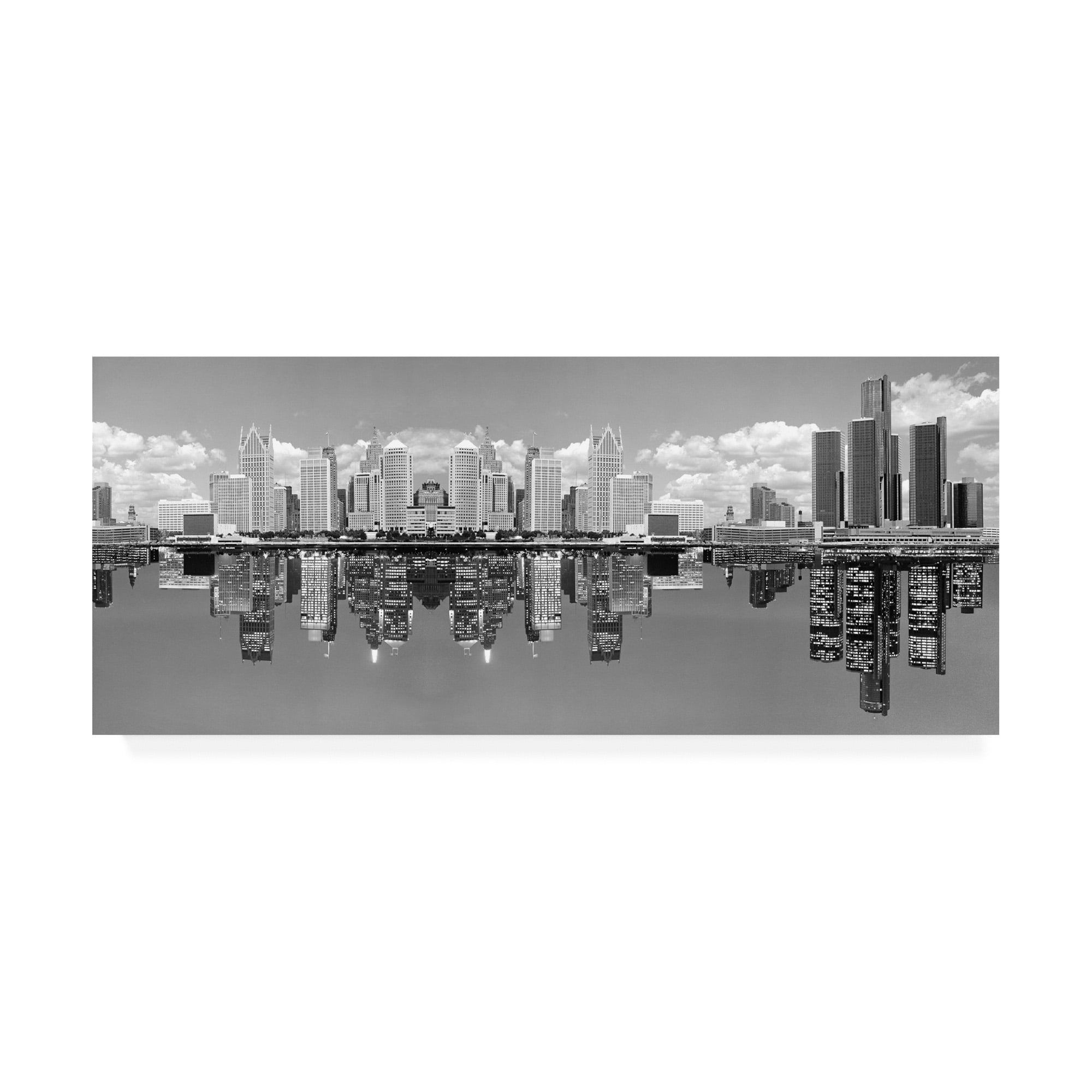 Trademark Fine Art 'Detroit Skyline Panorama Detroit Michigan Pan' Canvas Art by Monte Nagler