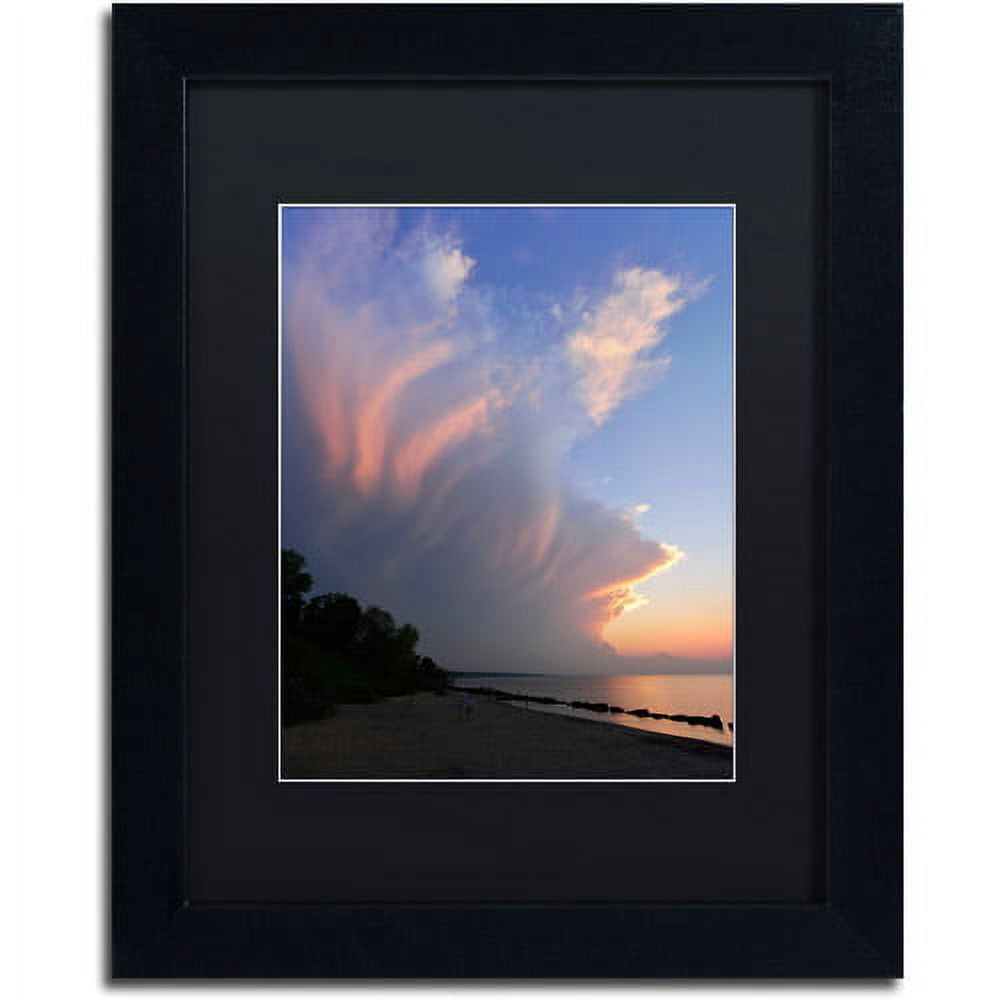 Trademark Fine Art "Developing Sunset Storm" Canvas Art by Kurt Shaffer Black Matte, Black Frame