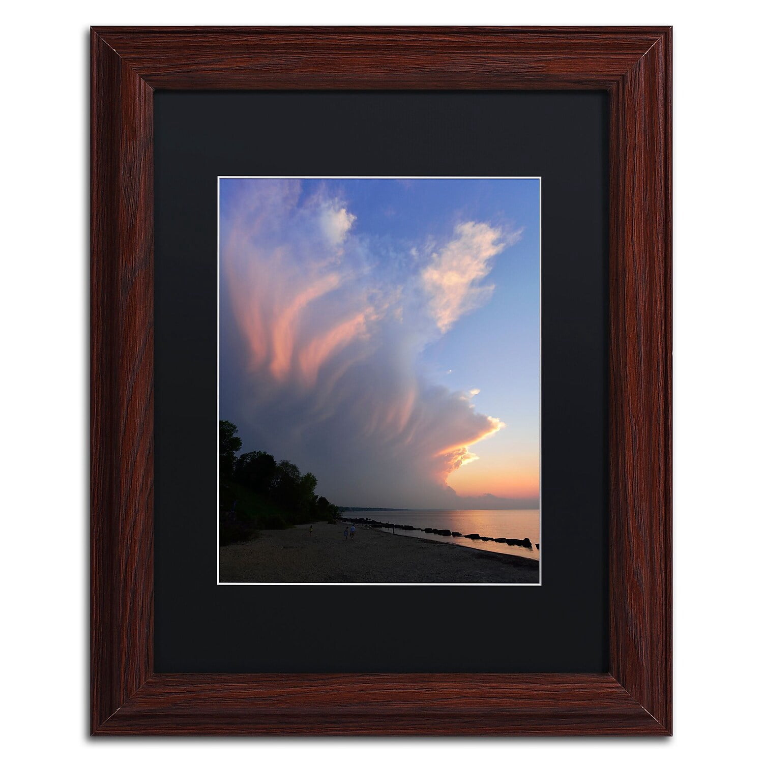 Trademark Fine Art "Developing Sunset Storm" Canvas Art by Kurt Shaffer Black Matte, Wood Frame