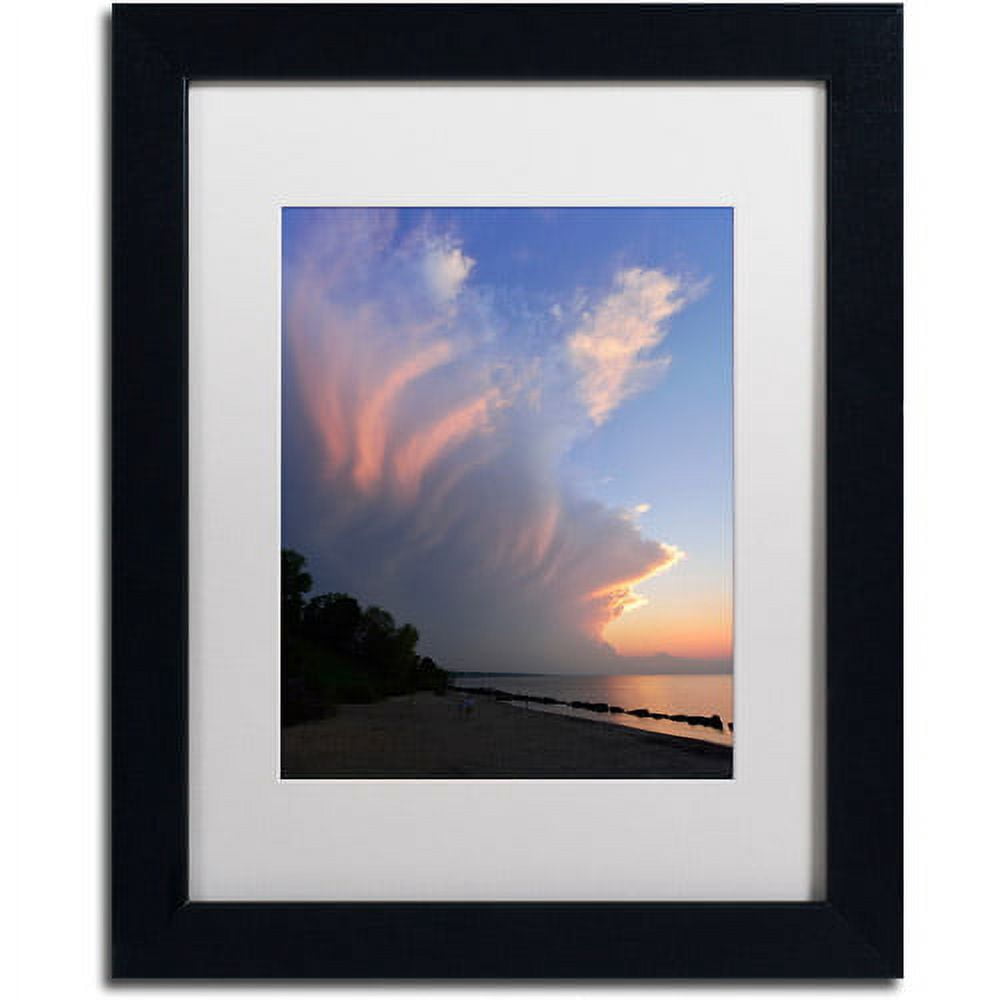 Trademark Fine Art "Developing Sunset Storm" Canvas Art by Kurt Shaffer White Matte, Black Frame