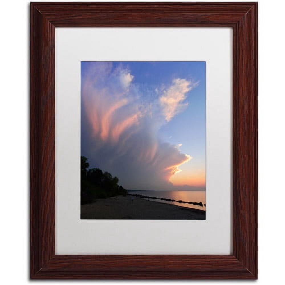 Trademark Fine Art "Developing Sunset Storm" Canvas Art by Kurt Shaffer White Matte, Wood Frame