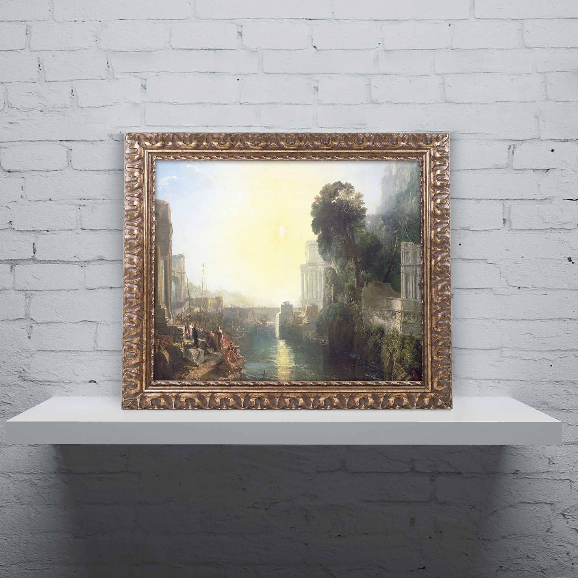Gold Ornate Framed Landscape Print on Canvas, 11x14 Inch