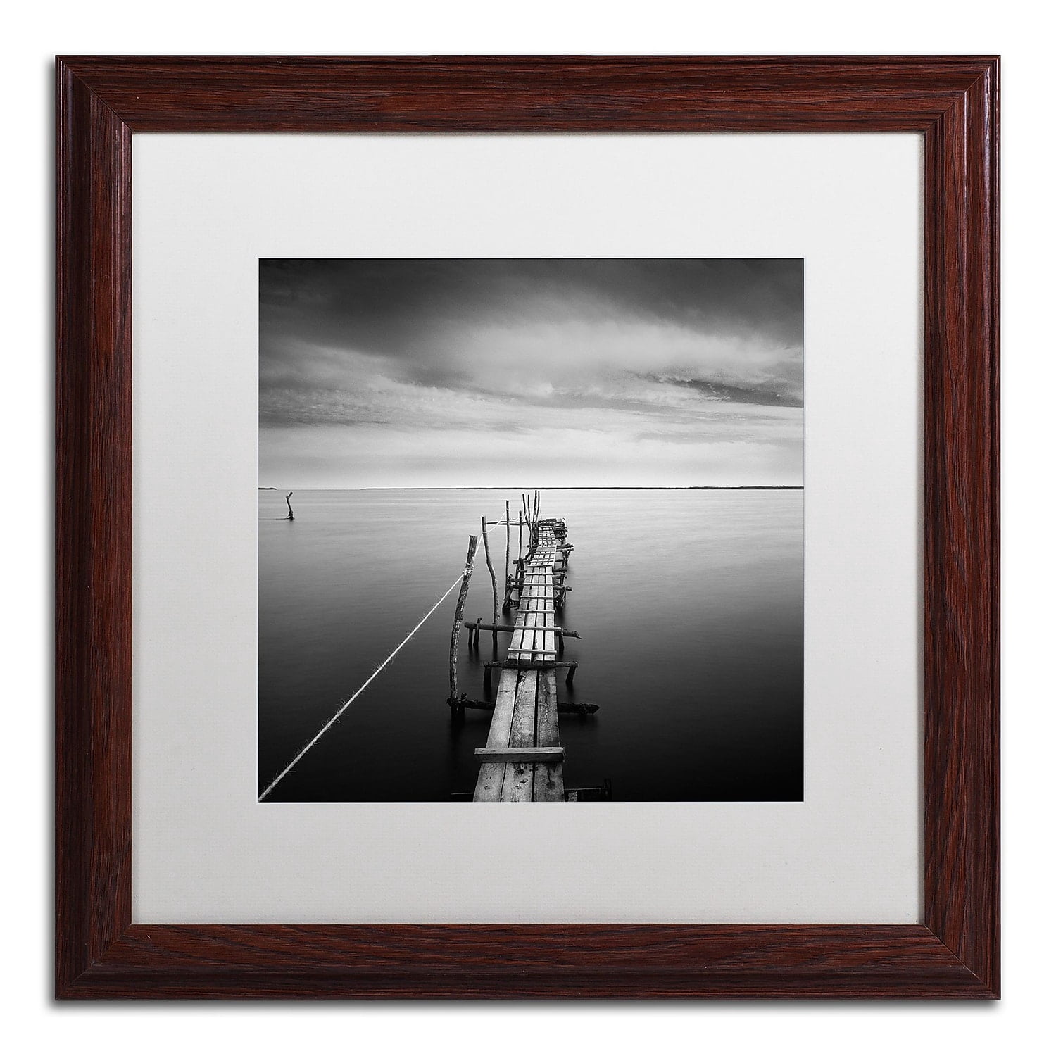 Trademark Fine Art "Direction" Canvas Art by Moises Levy White Matte, Wood Frame