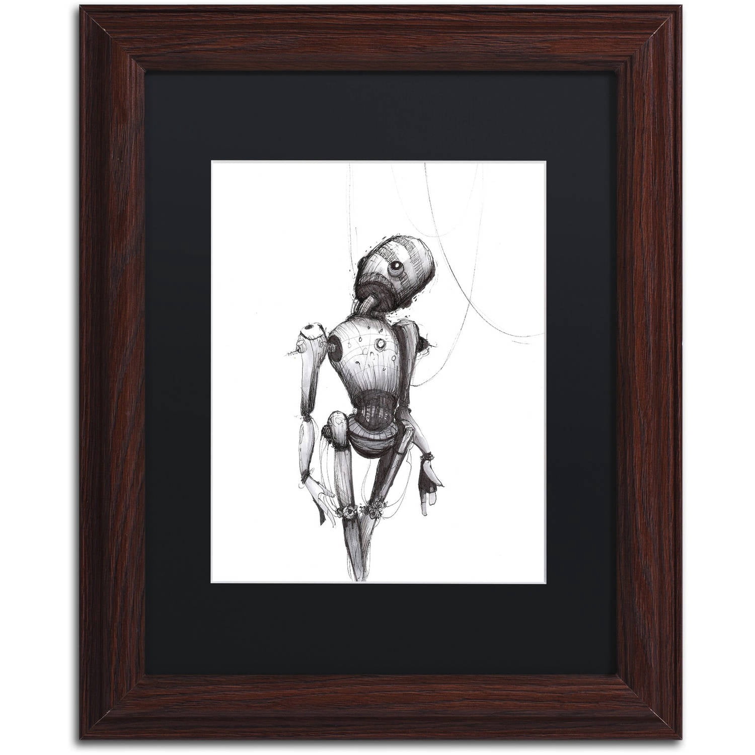 Trademark Fine Art 'Disconnect' Canvas Art by Craig Snodgrass, Black Matte, Wood Frame