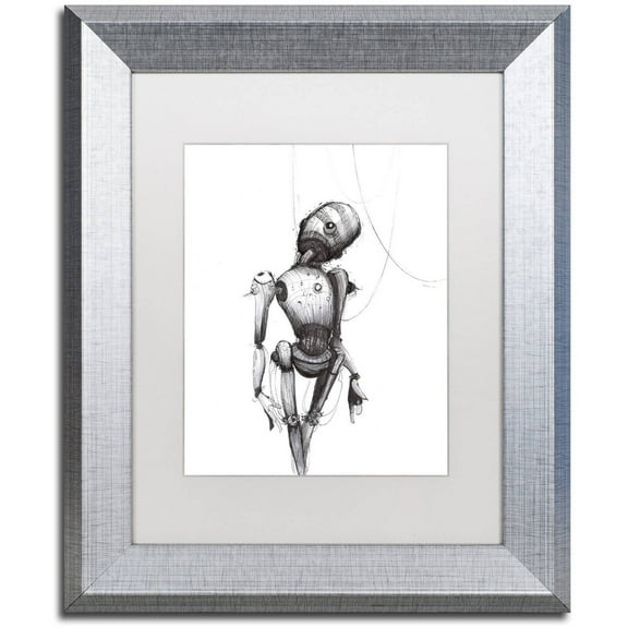 Trademark Fine Art 'Disconnect' Canvas Art by Craig Snodgrass, White Matte, Silver Frame