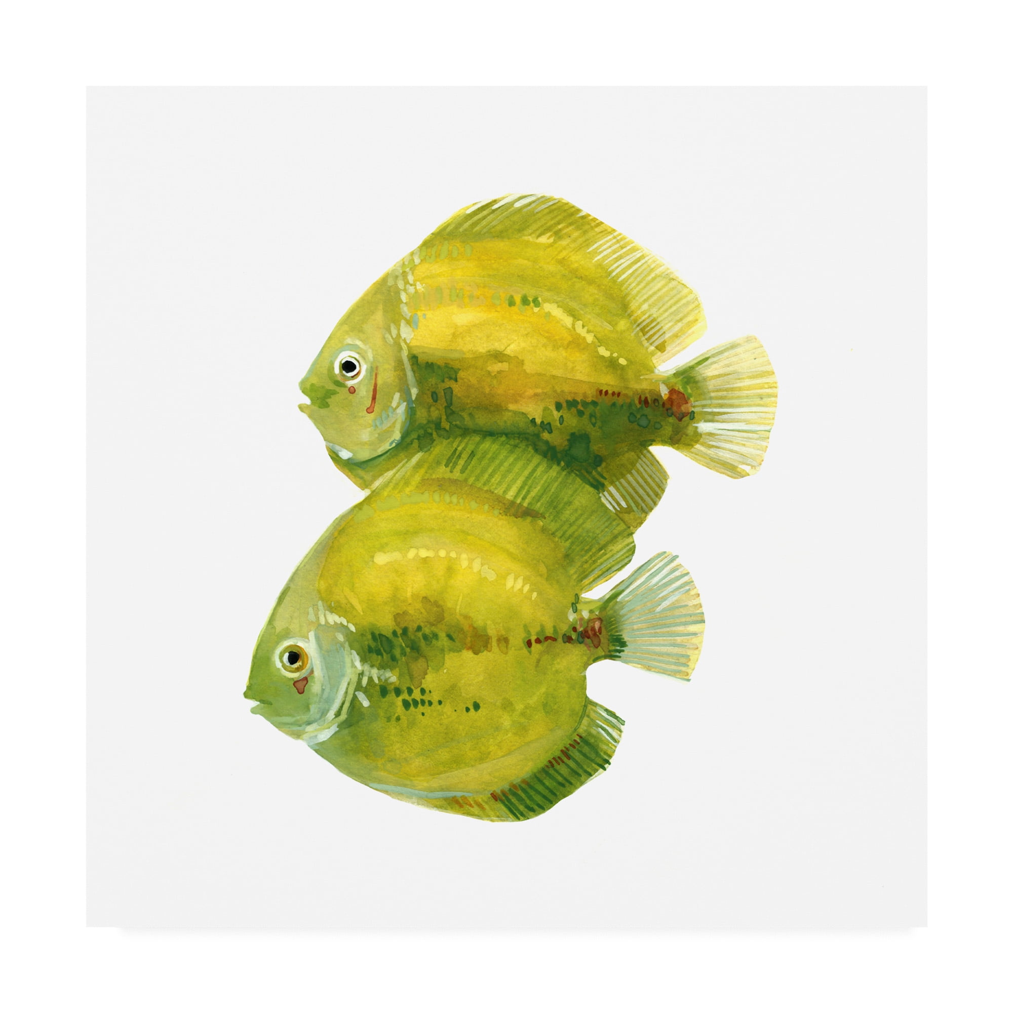 Emma Scarvey Coastal Yellow Fish Canvas Art, 14 x 14