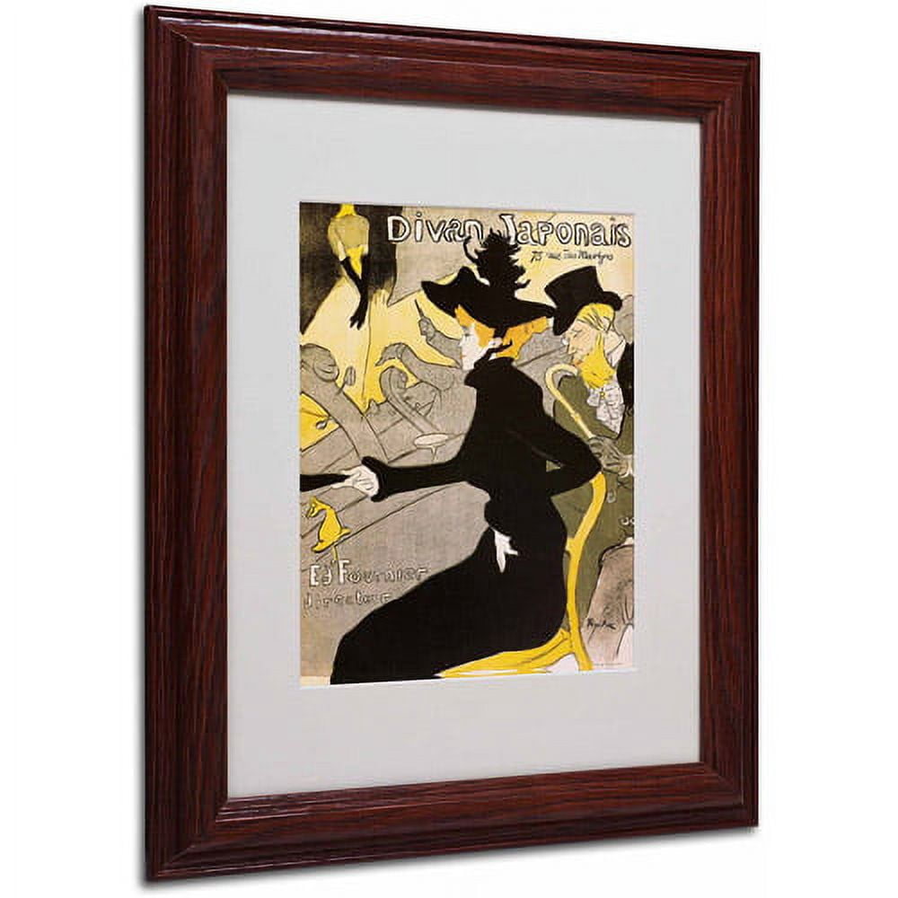 Trademark Fine Art "Divan Japonais" Canvas Art by Henri Toulouse-Lautrec, Wood Frame