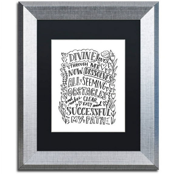 Trademark Fine Art "Divine Love" Canvas Art by Elizabeth Caldwell, Black Matte, Silver Frame