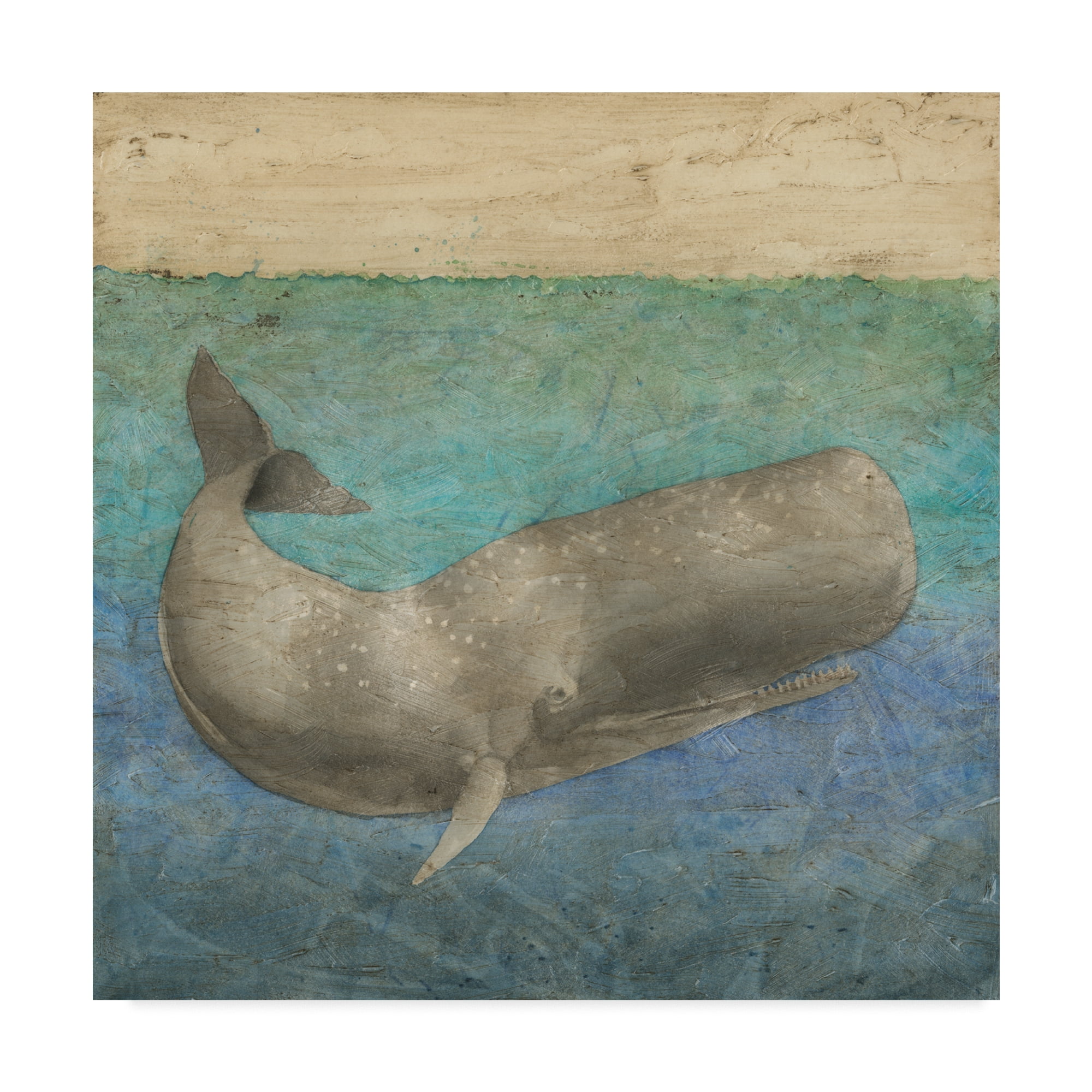 Trademark Fine Art 'Diving Whale II' Canvas Art by Megan Meagher