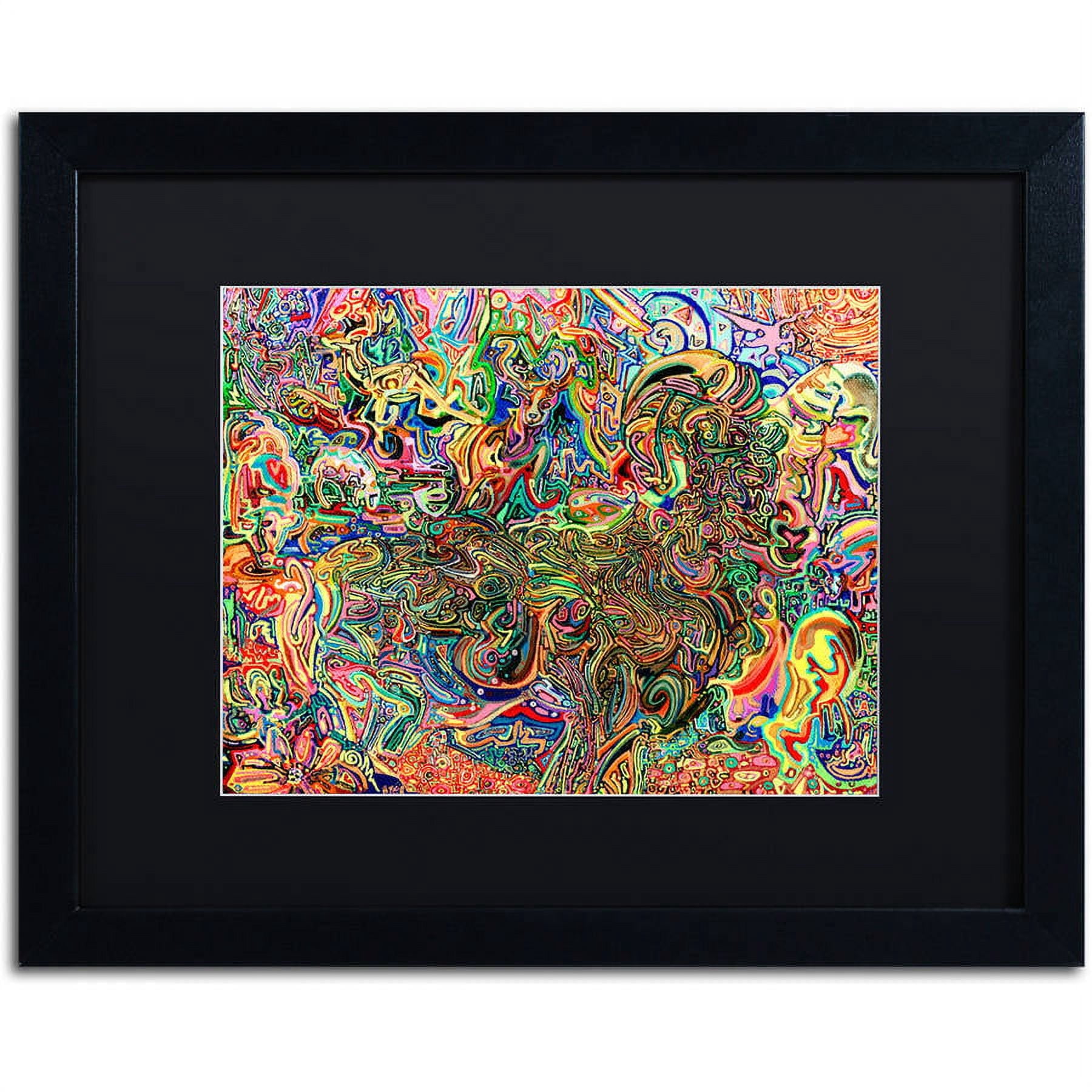 Trademark Fine Art "Do Electric Sheep Dream Of Androids" Canvas Art by Josh Byer, Black Matte, Black Frame