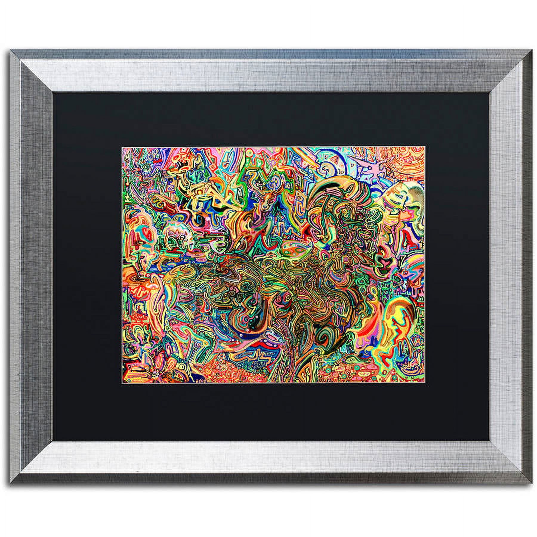 Trademark Fine Art "Do Electric Sheep Dream Of Androids" Canvas Art by Josh Byer, Black Matte, Silver Frame