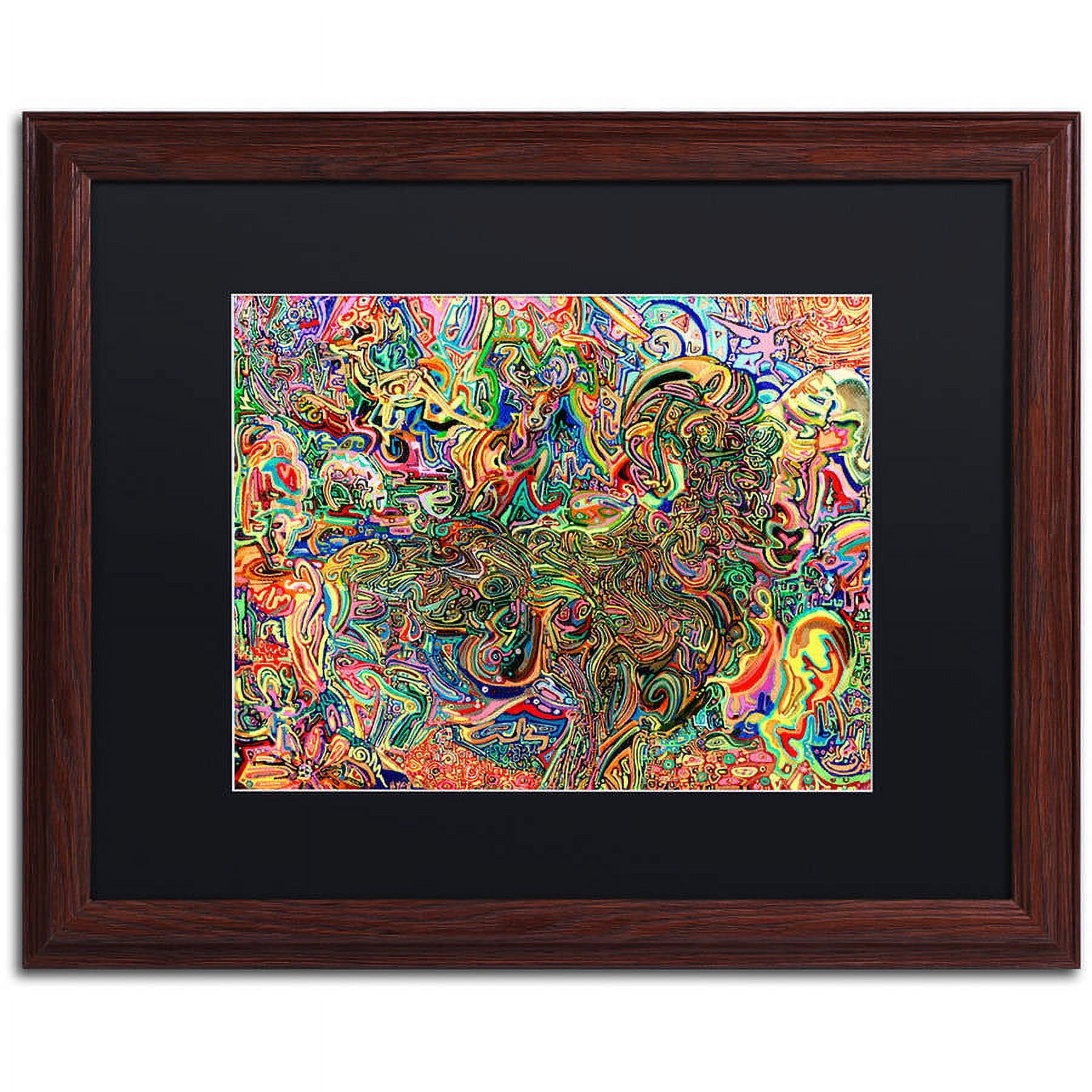 Trademark Fine Art "Do Electric Sheep Dream Of Androids" Canvas Art by Josh Byer, Black Matte, Wood Frame