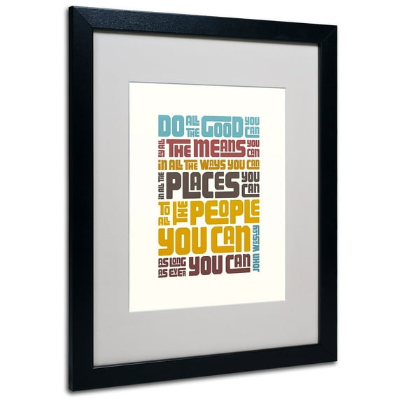 Trademark Fine Art "Do Good III" Canvas Art by Megan Romo, Black Frame