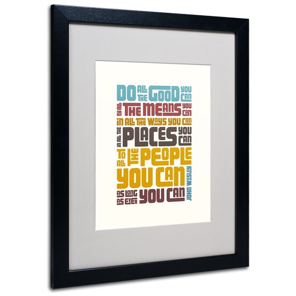 Trademark Fine Art "Do Good III" Canvas Art by Megan Romo, Black Frame