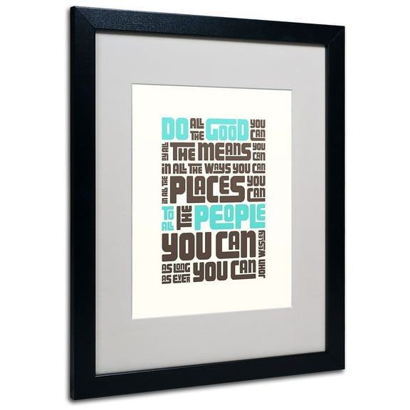 Trademark Fine Art "Do Good IV" Canvas Art by Megan Romo, Black Frame