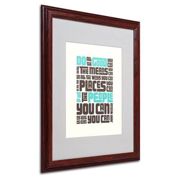 Trademark Megan Romo "Do Good IV" Art White Matte W/Wood Frame 16" x 20" (MR0152-W1620MF)