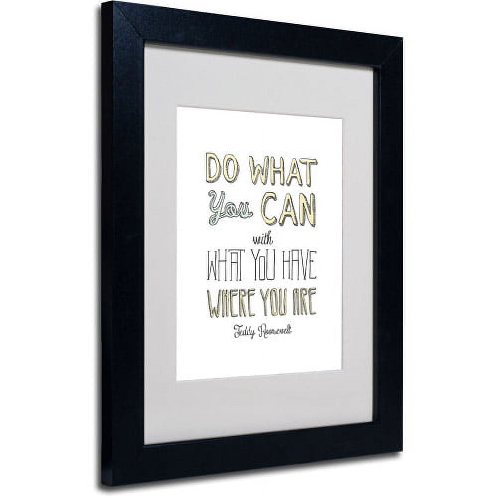 Trademark Fine Art "Do What You Can" Canvas Art by Megan Romo, Black Frame