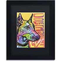 Trademark Fine Art 'Doberman Luv' Canvas Art by Dean Russo, Black Matte, Black Frame