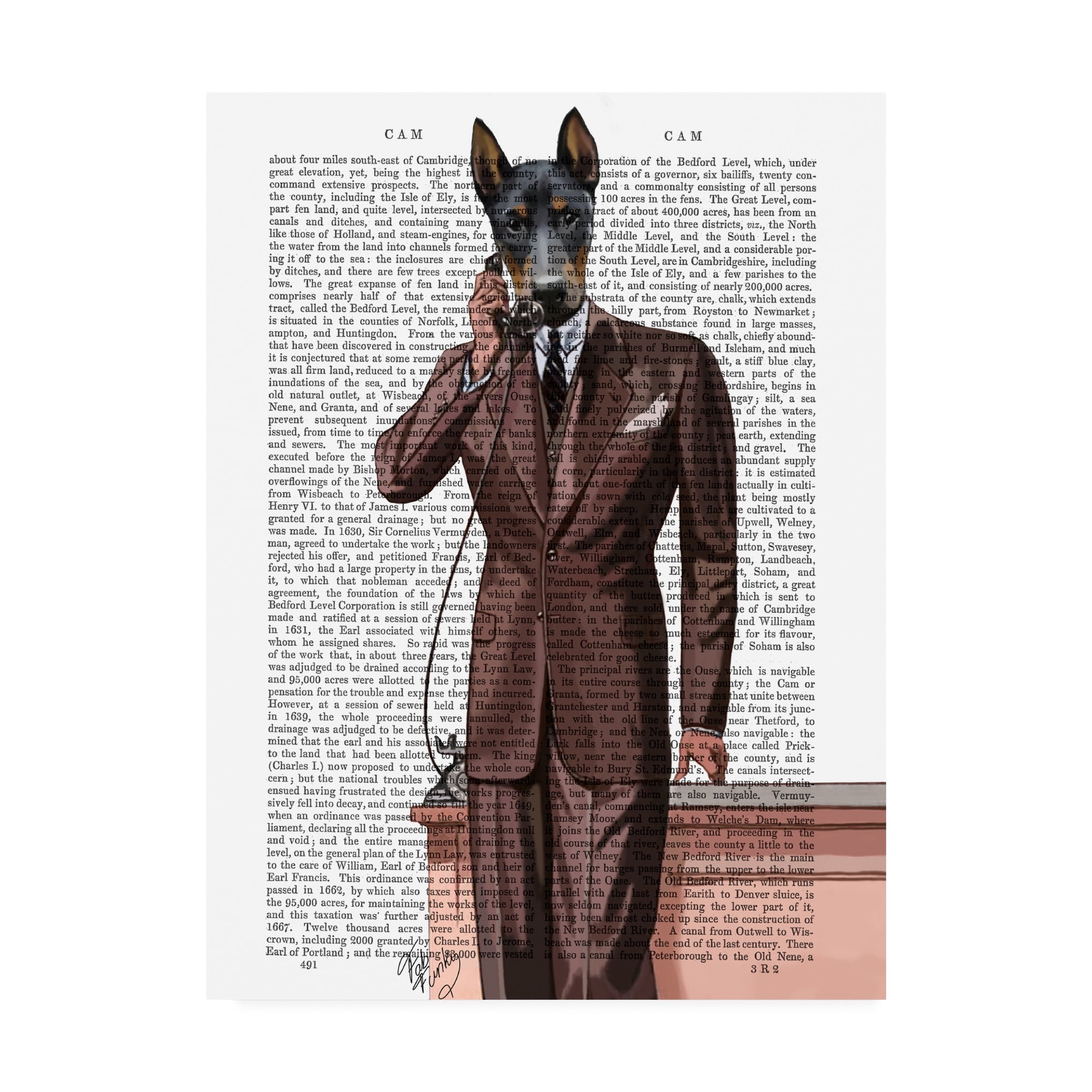 Trademark Fine Art 'Doberman on Phone' Canvas Art by Fab Funky
