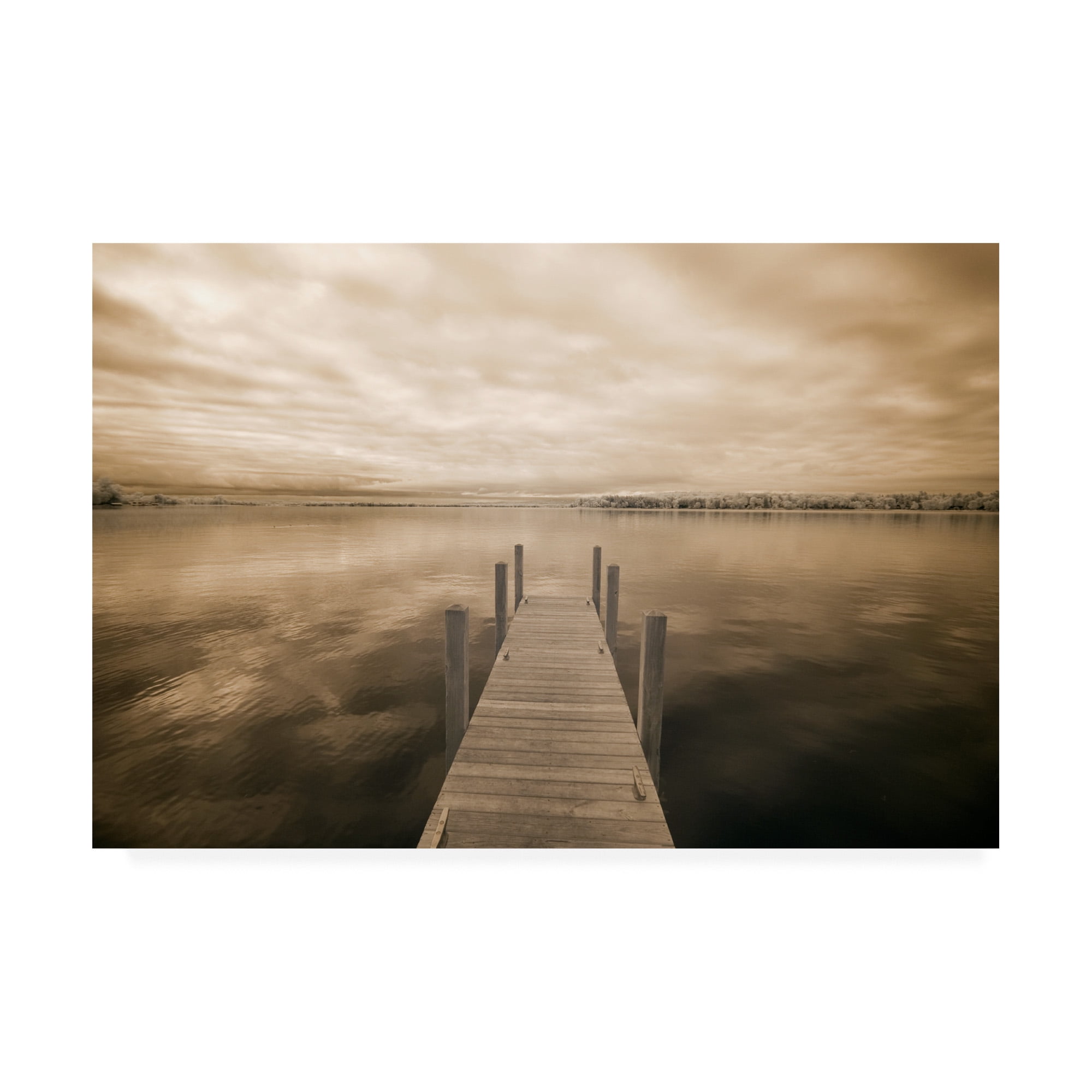 Trademark Fine Art 'Dock At Crooked Lake Conway Michigan' Canvas Art by Monte Nagler