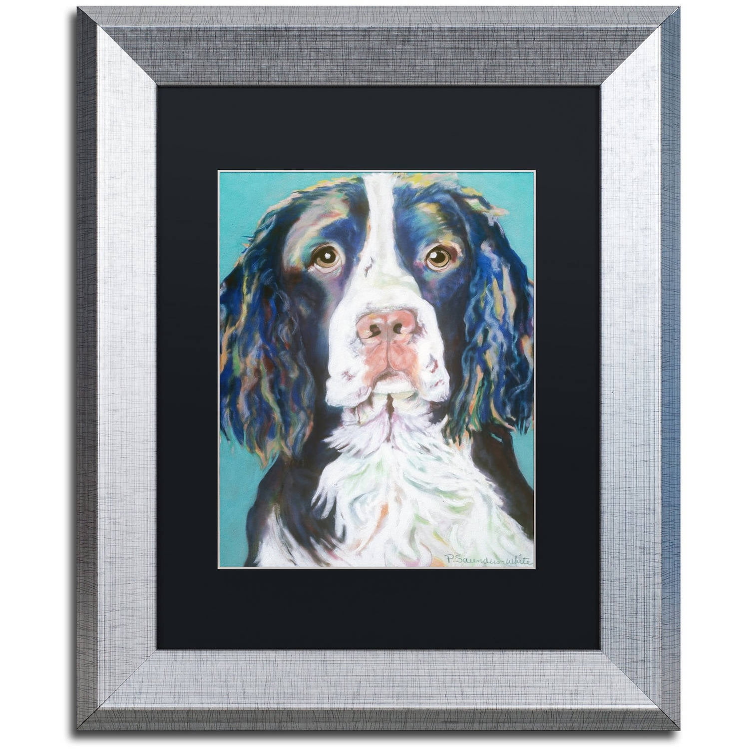 Trademark Fine Art "Dodger" Canvas Art by Pat Saunders-White, Black Matte, Silver Frame