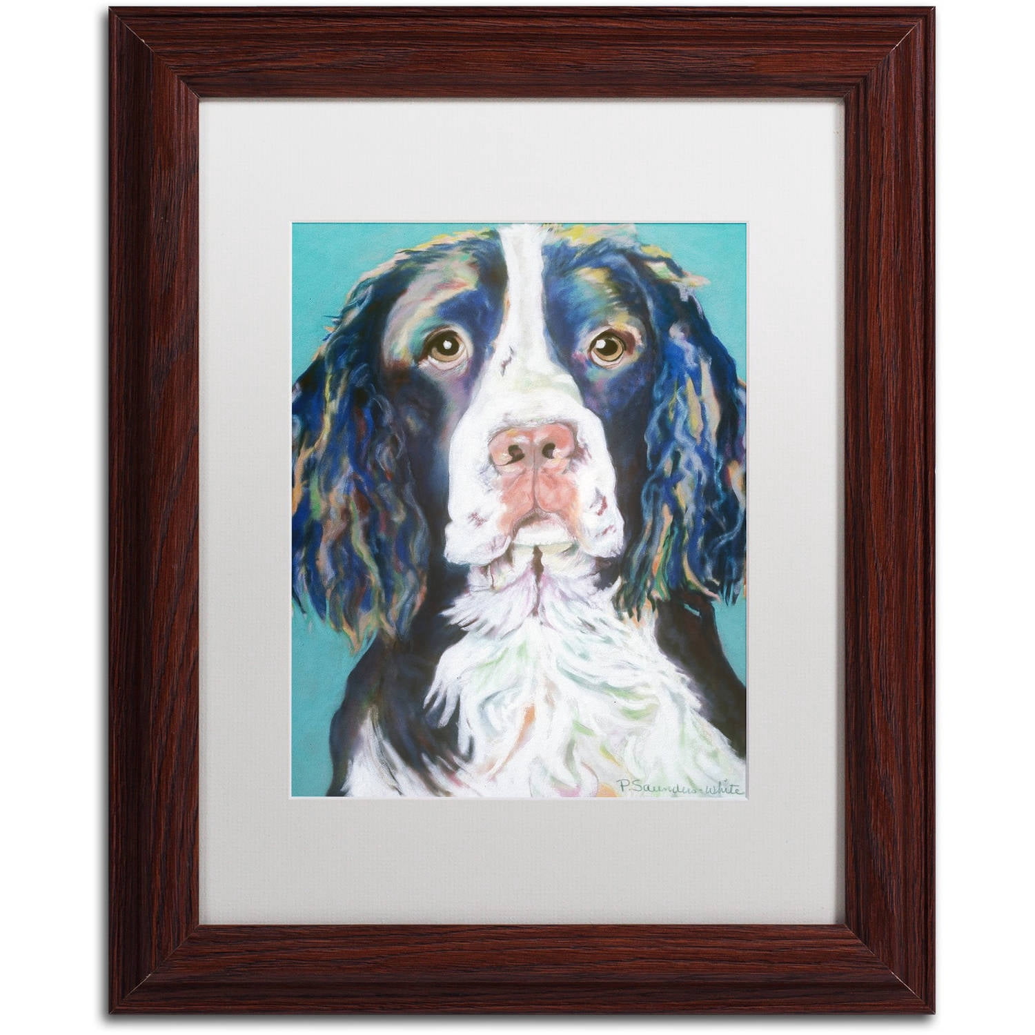 Trademark Fine Art "Dodger" Canvas Art by Pat Saunders-White, White Matte, Wood Frame