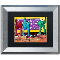 Trademark Fine Art "Dog-A-Plenty" Canvas Art by Pat Saunders-White, Black Matte, Silver Frame