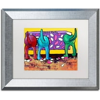 Trademark Fine Art "Dog-A-Plenty" Canvas Art by Pat Saunders-White, White Matte, Silver Frame