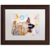 Trademark Fine Art "Dog Dreams" Canvas Art by Pat Saunders-White, White Matte, Wood Frame