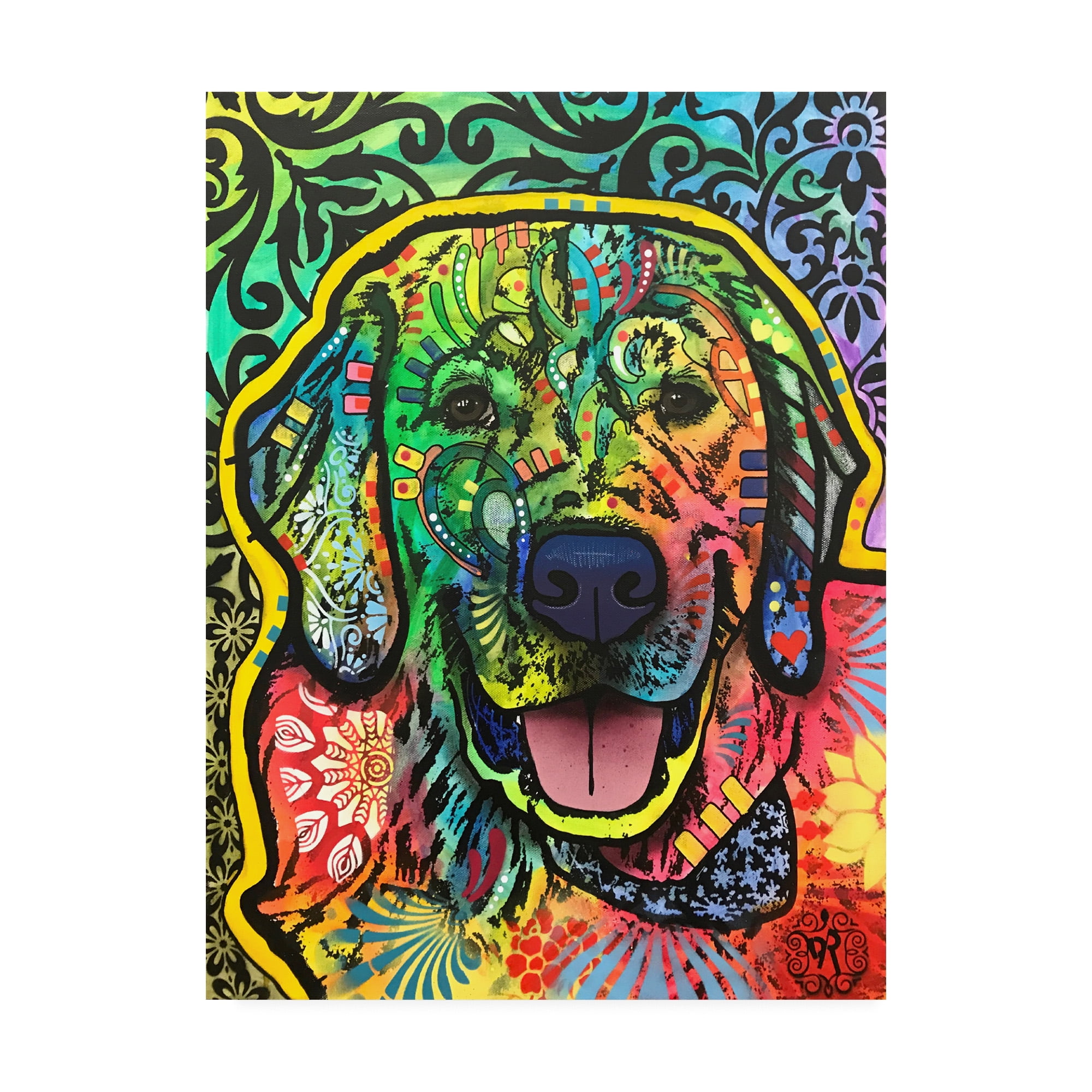 Trademark Fine Art 'Dog Pop Green' Canvas Art by Dean Russo