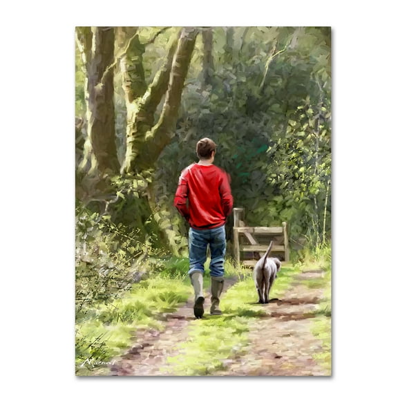 Trademark Fine Art 'Dog Walker' Canvas Art by The Macneil Studio