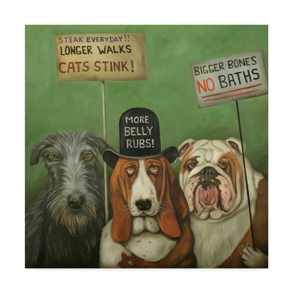 Trademark Fine Art 'Dogs On Strike' Canvas Art by Leah Saulnier