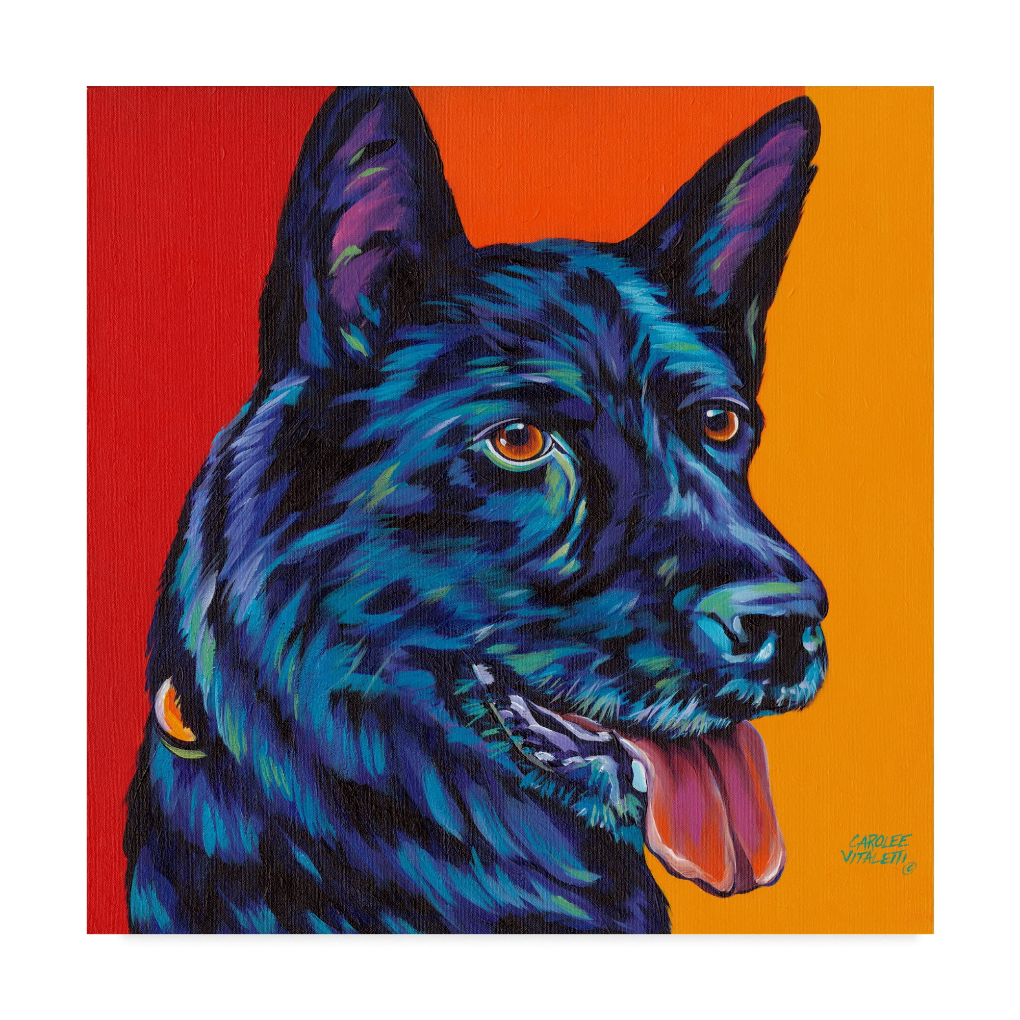 Trademark Fine Art 'Dogs in Color I' Canvas Art by Carolee Vitaletti