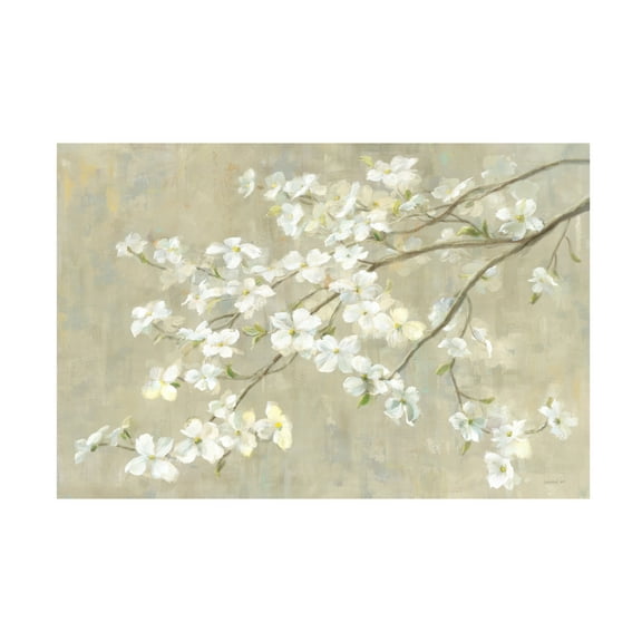 Trademark Fine Art Danhui Nai Dogwood In Spring Neutral Crop Canvas Wall Art - 12x19