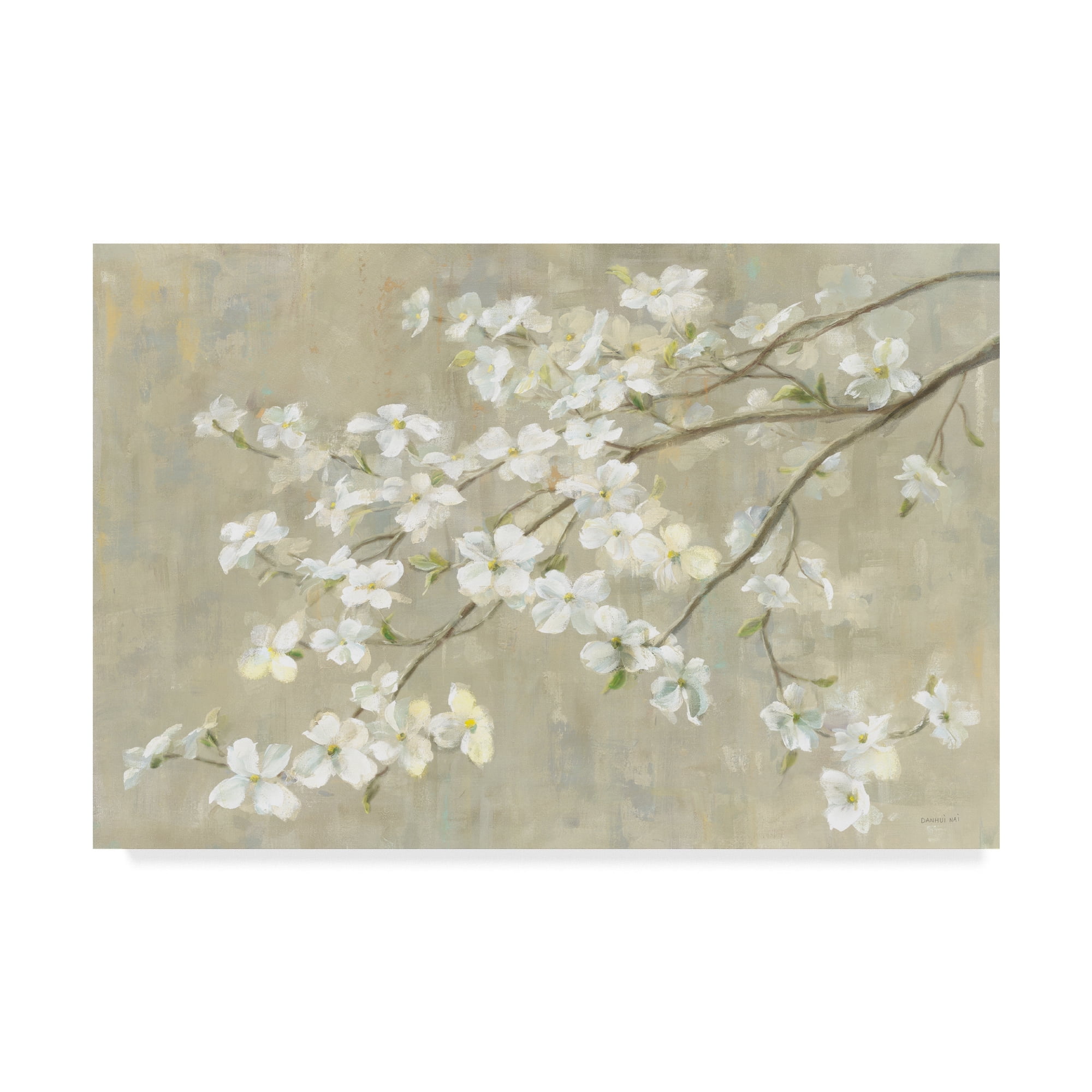 22 x 32 White Dogwood Blossoms Canvas Art