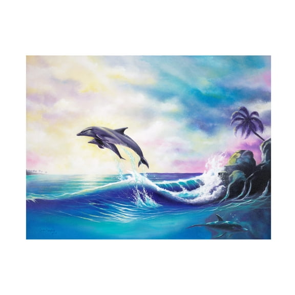 Trademark Fine Art 'Dolphins' Canvas Art by Geno Peoples