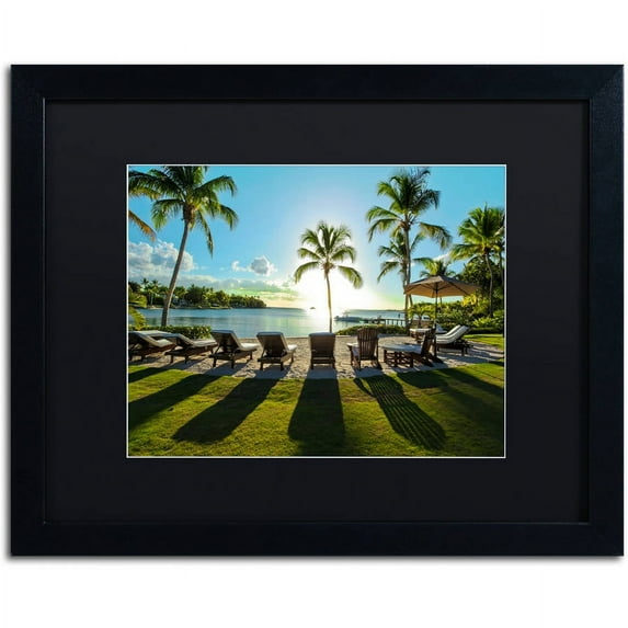 Trademark Fine Art "Dominican Sunset" Canvas Art by Yale Gurney, Black Matte, Black Frame